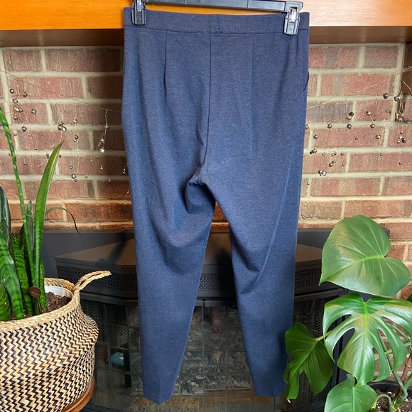 ST. JOHN Marled Dusty Blue Front Seam Tapered Elastic Pants, Size 10 - Picture 5 of 11